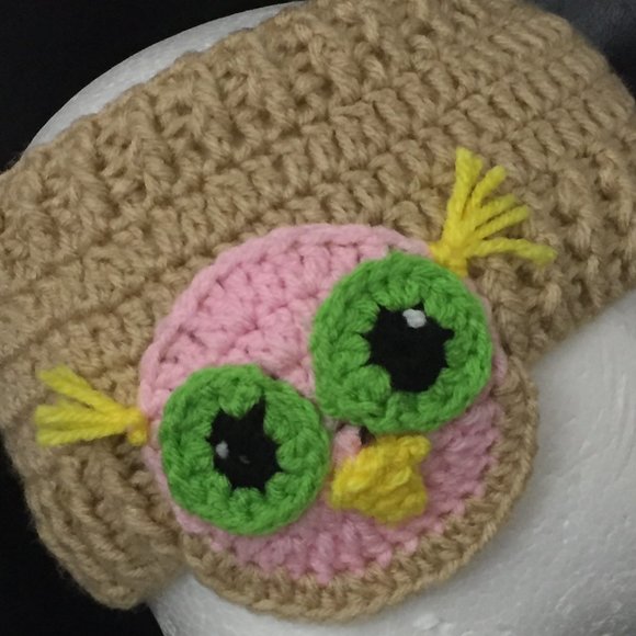Owl Headband Crocheted, Winter Accessory, Ear Warm - Picture 1 of 2